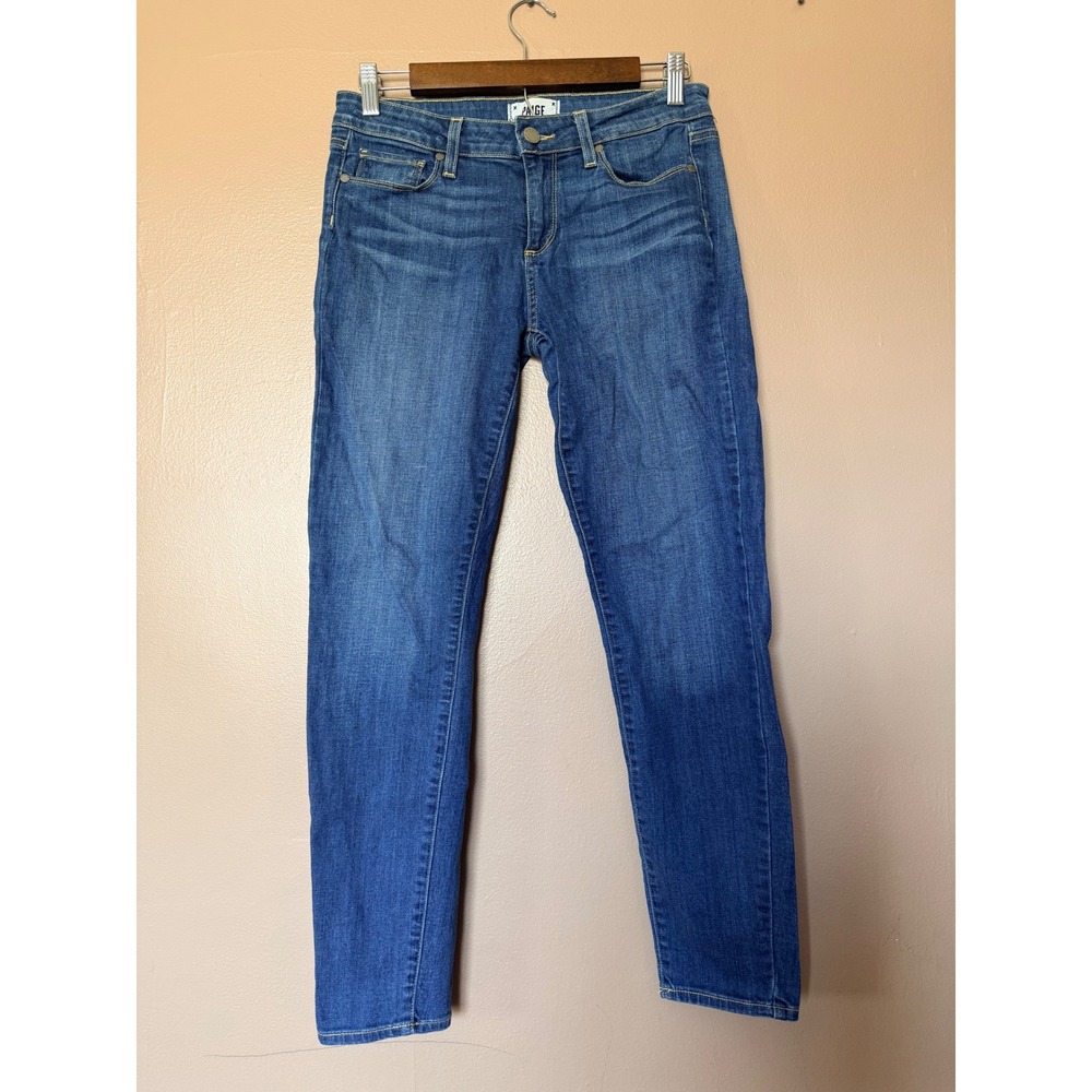 Paige Size 28‎ Verdugo Ankle Jeans Blue Skinny Mid Rise Stretch Cotton Blend